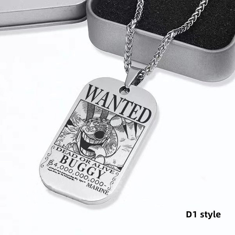 Luffy/Zoro/Nami/Sanji Titanium Character Bounty Necklace