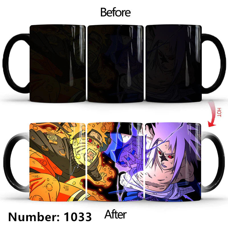 Uzumaki/Sasuke Color-Changing Mug Ceramic Heated Water Gradient Magic Coffee Mug cup