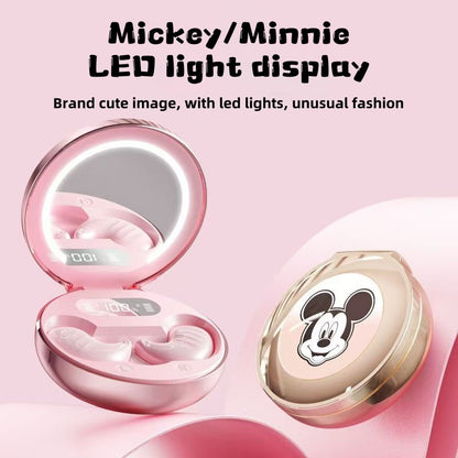 Mickey/Minnie Bluetooth Wireless Sleep Headphones, Soft and Comfortable, Sleep Aid Noise Reduction, Enjoy Tranquil Dreams, Portable Lighted Makeup Mirror