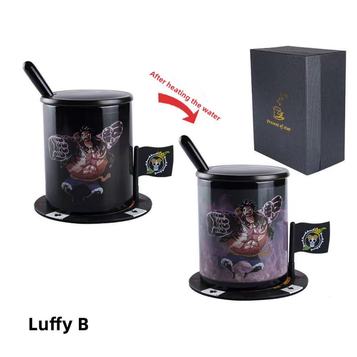 Luffy/Zoro ceramic cup that changes color when exposed to heat