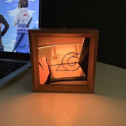 Itachi/Sasuke Luminous solid wood decorative painting small night light picture frame painting decoration