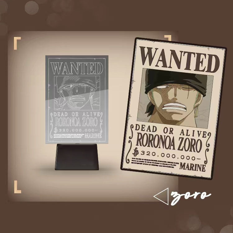 Luffy/Zoro/Nami Luminous Wanted Poster Blind box