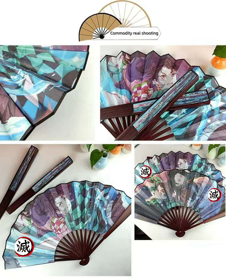 Tanjirou Exquisite folding fan, exquisite craft, exquisite pattern, full of creativity, open and close freely.