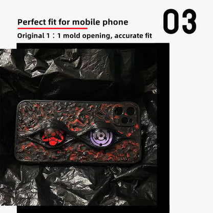 Sasuke Sharingan pure handmade mobile phone case Apple Trend Silicone Anti-collision phone case