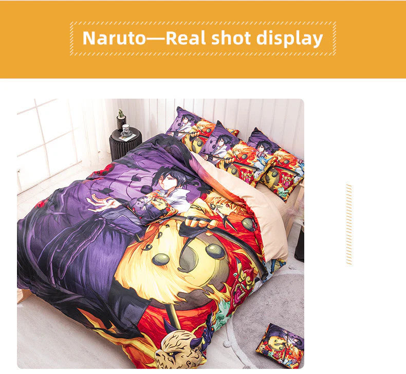 Sasuke role printing handsome cartoon Pure cotton bedding four-piece set