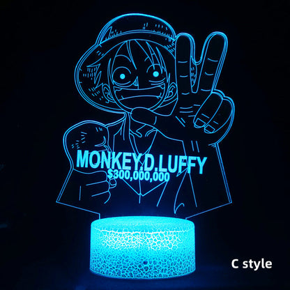 Luffy/Zoro/Sanji Acrylic Panel Character Night Lights