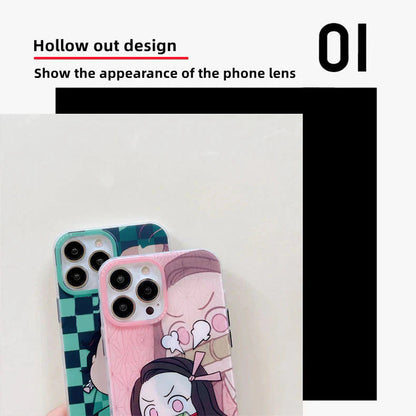 Tanjirou/Nezuko Apple exquisite Trend Silicone Anti-collision phone case