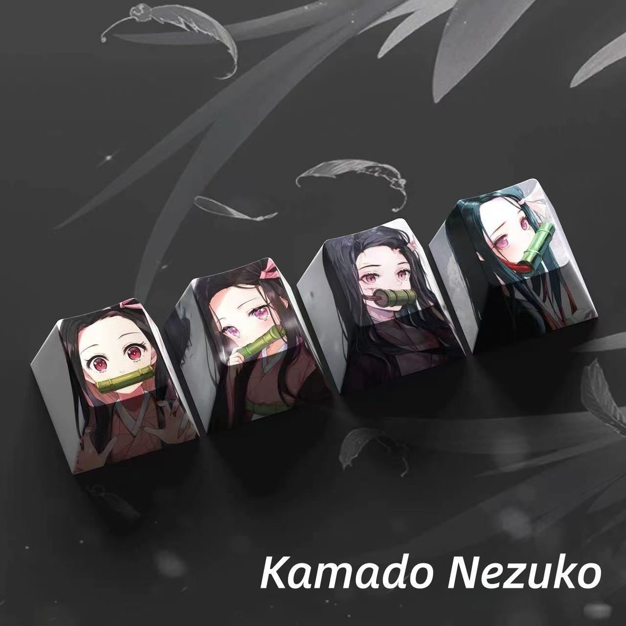 Nezuko/Tanjirou/Tokitou Muichirou Creative transparent cute mechanical keyboard cap