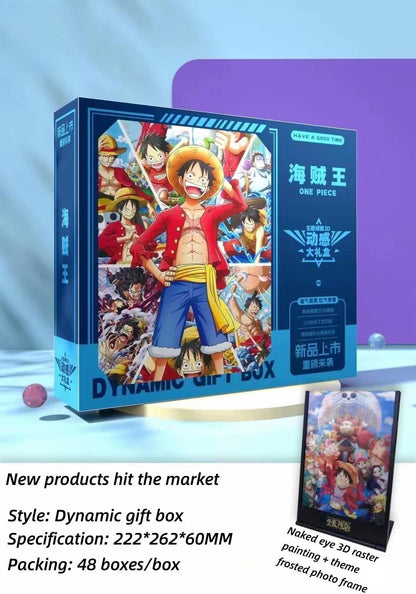 Gift boxes with various exquisite gifts related to Anya Forger, Luffy,Uzumaki.