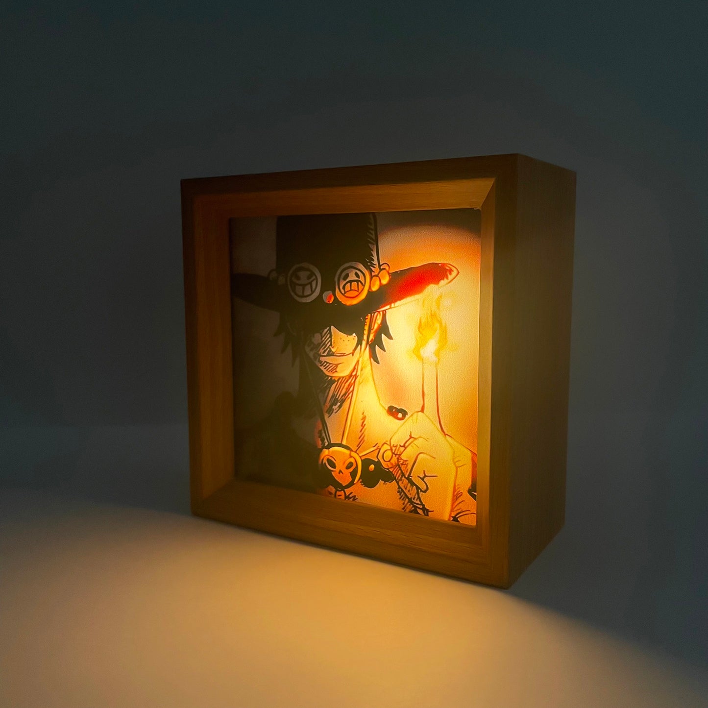 Luffy/Ace Luminous solid wood decorative painting small night light picture frame painting decoration