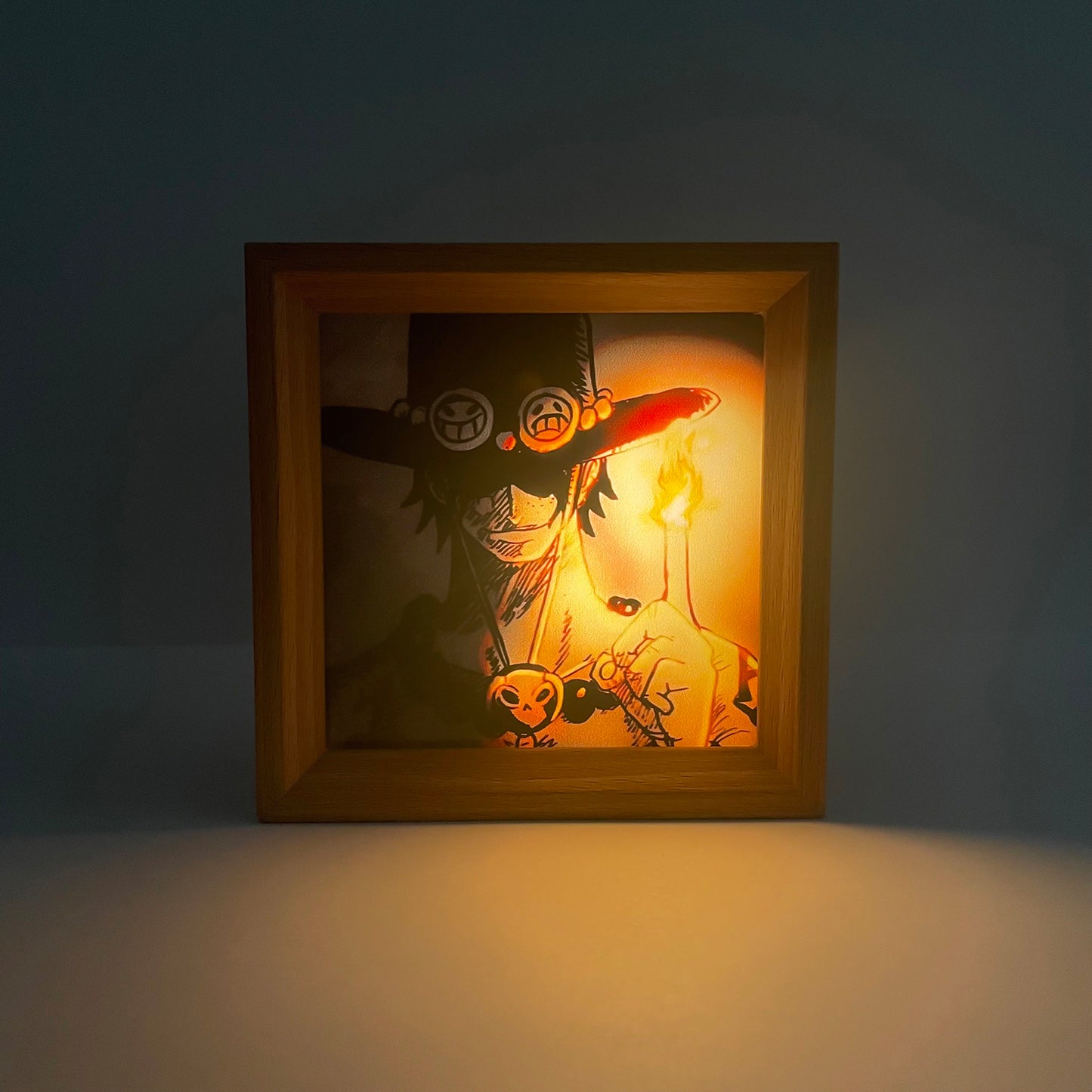 Luffy/Ace Luminous solid wood decorative painting small night light picture frame painting decoration