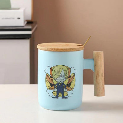 Luffy/Chopper/Zoro/Sanji Mug Gift Box Set Ceramic mug with lid Spoon