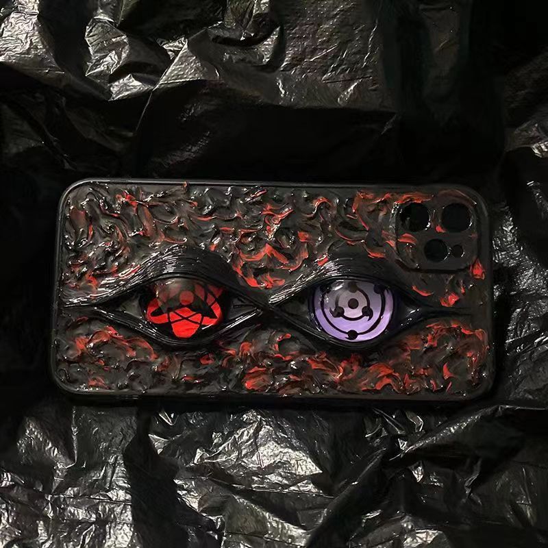 Sasuke Sharingan pure handmade mobile phone case Apple Trend Silicone Anti-collision phone case