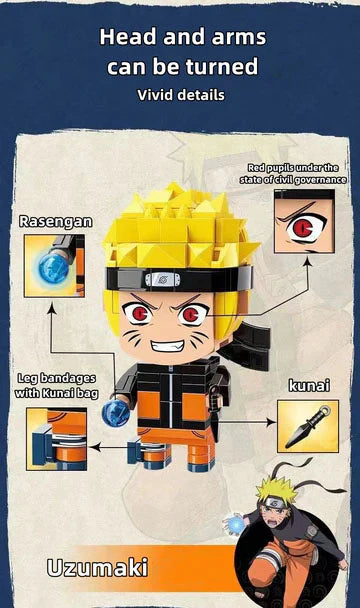 Uzumaki/Sasuke original characters model building block toy