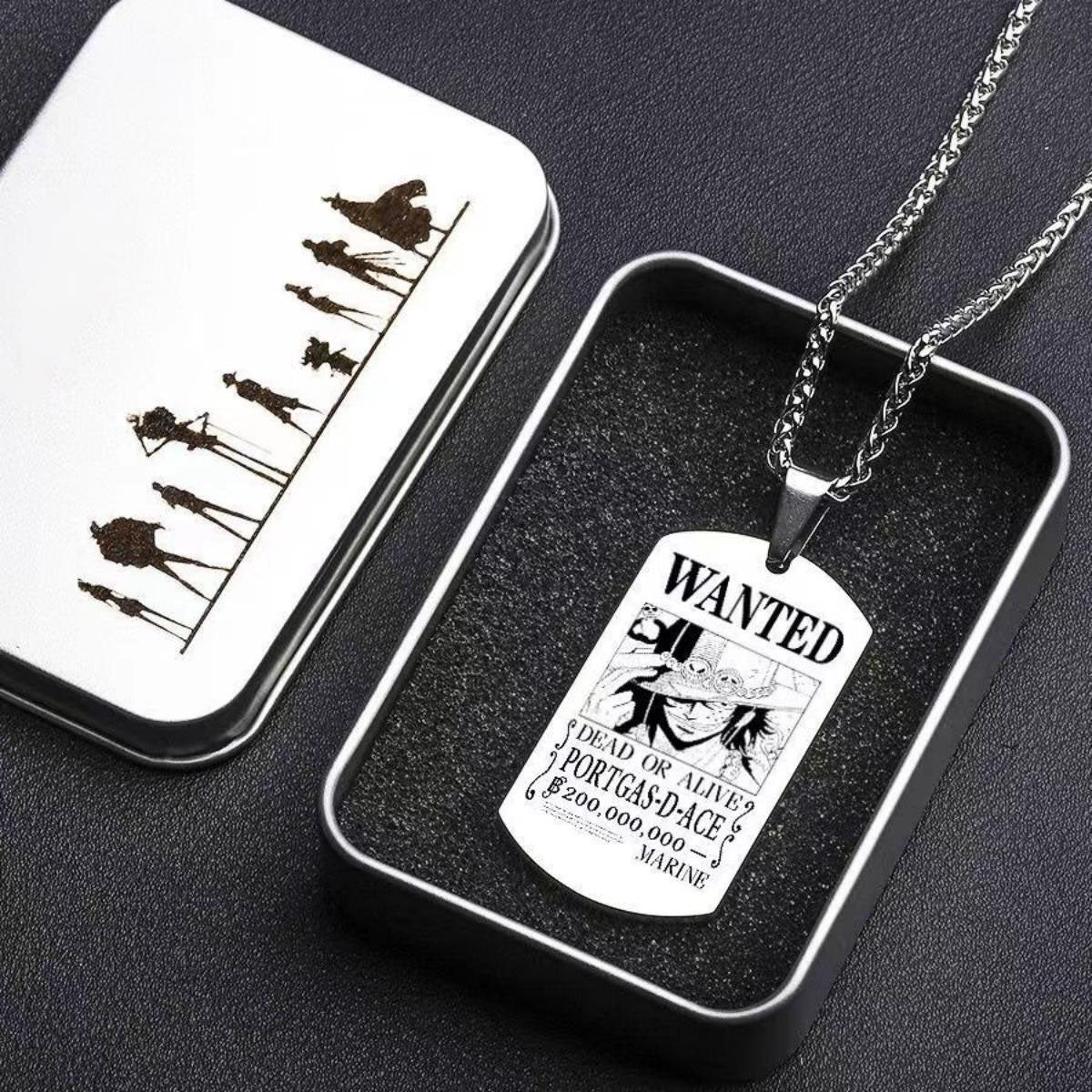 Ace Figure Engraved Metal Necklace