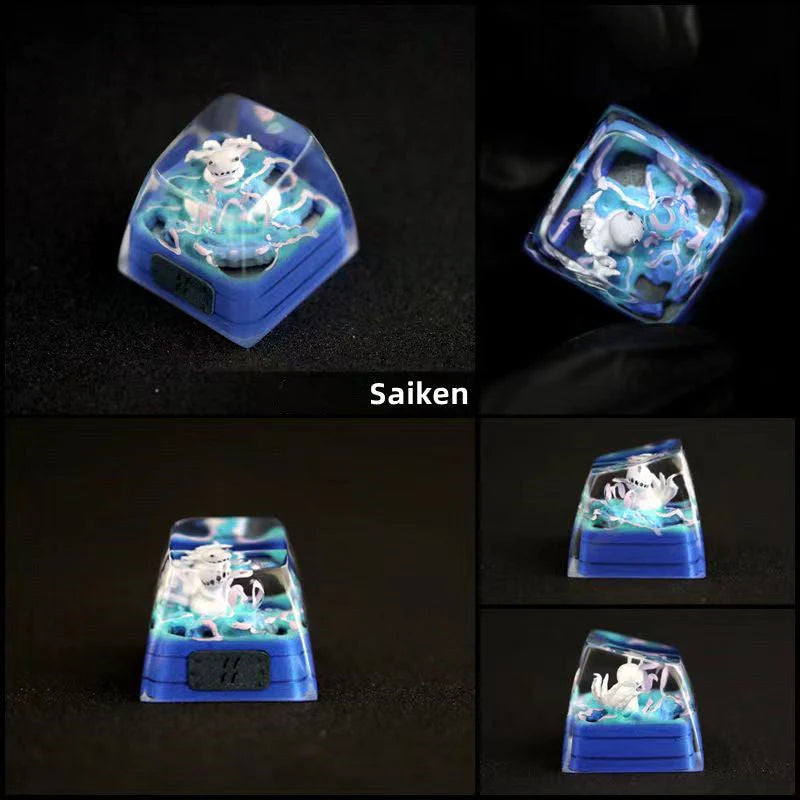 Shuukaku/Kurama/Sharingan handmade transparent resin keycap