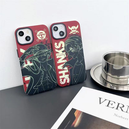 Luffy/Shanks iPhone silicone crash-resistant phone case