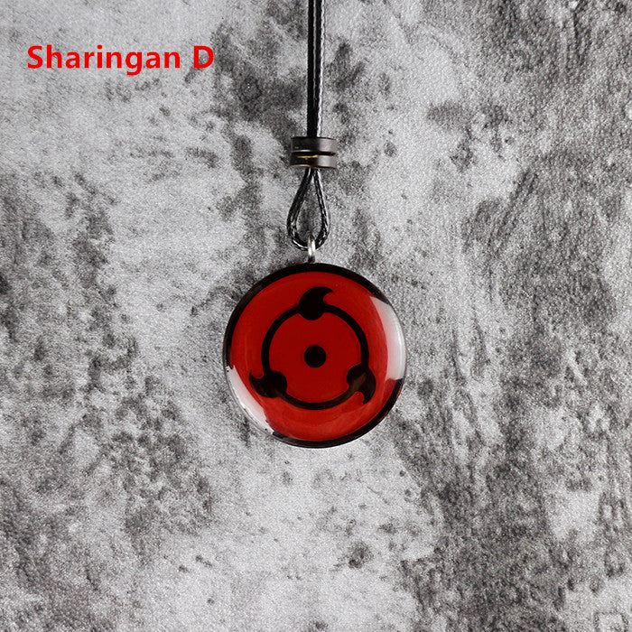 Hand-carved natural sandalwood Sharingan Necklace pendant set