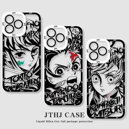 Tanjirou/Mitsuri/Muichirou Apple exquisite Trend Silicone Anti-collision phone case