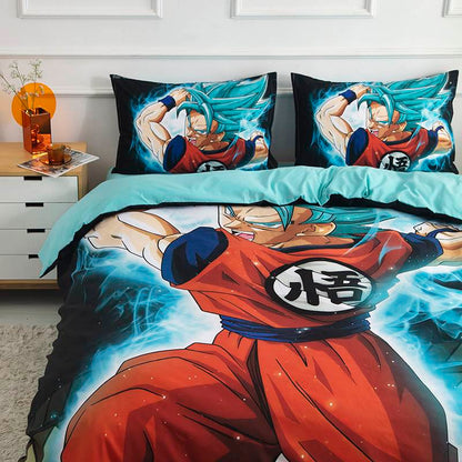 Son Goku role printing handsome cartoon Pure cotton bedding three-piece set