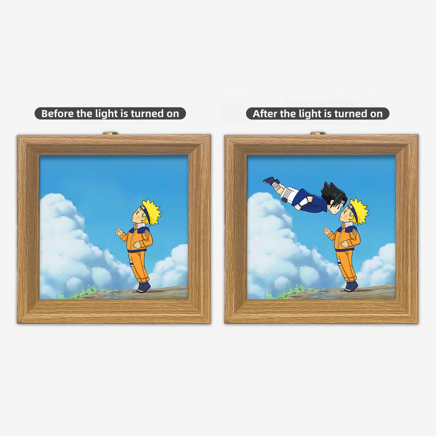 Itachi/Sasuke Luminous solid wood decorative painting small night light picture frame painting decoration