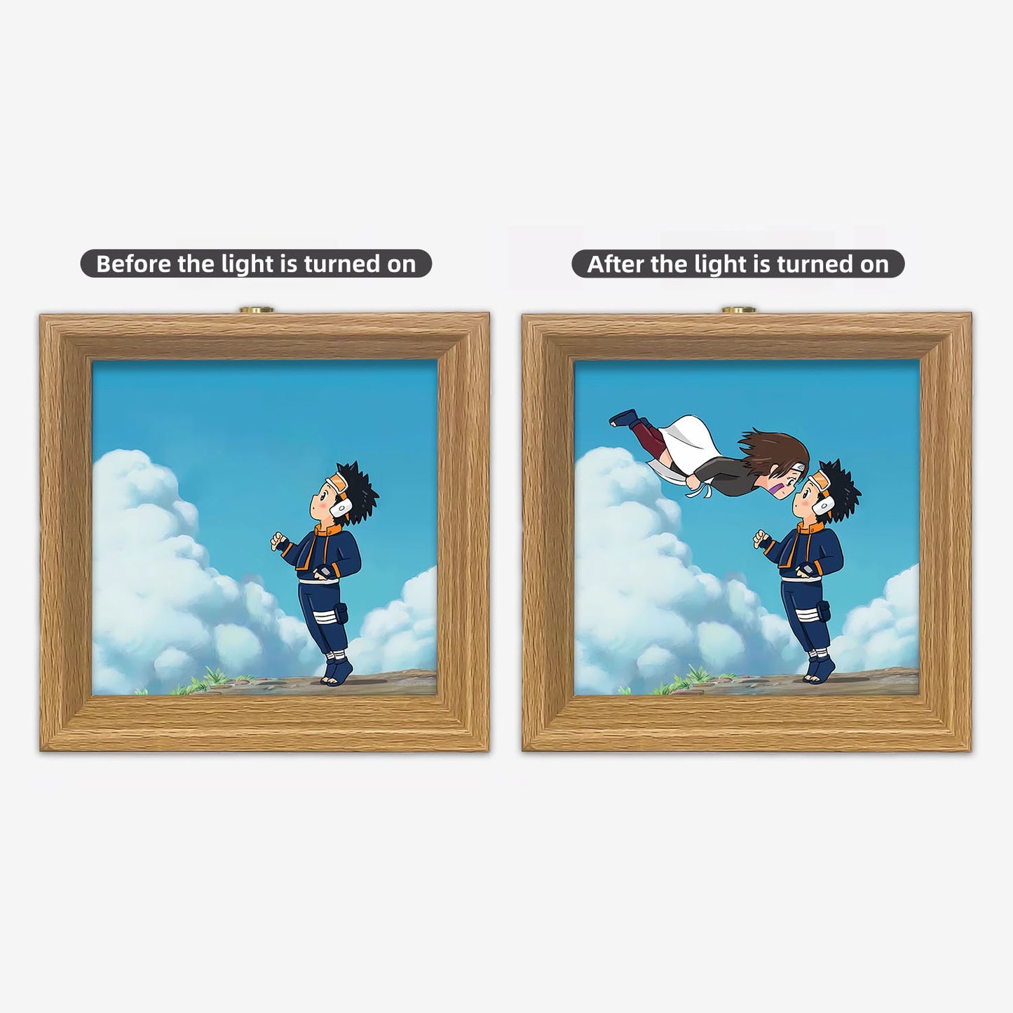 Itachi/Sasuke Luminous solid wood decorative painting small night light picture frame painting decoration