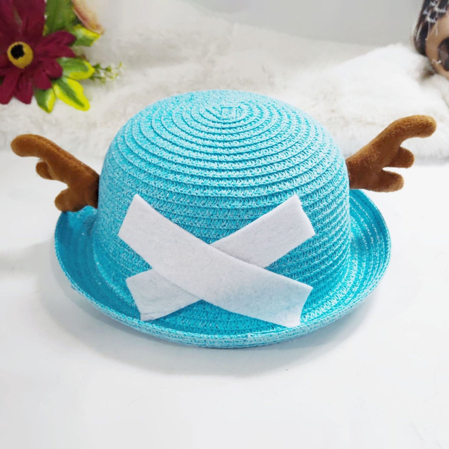 Chopper role logo lovely cartoon cos accessories dome antlers summer sunhat