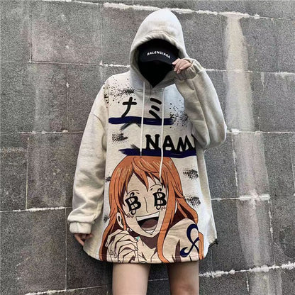 Zoro/Nami character modeling handsome cool cartoon Couples Hoodie