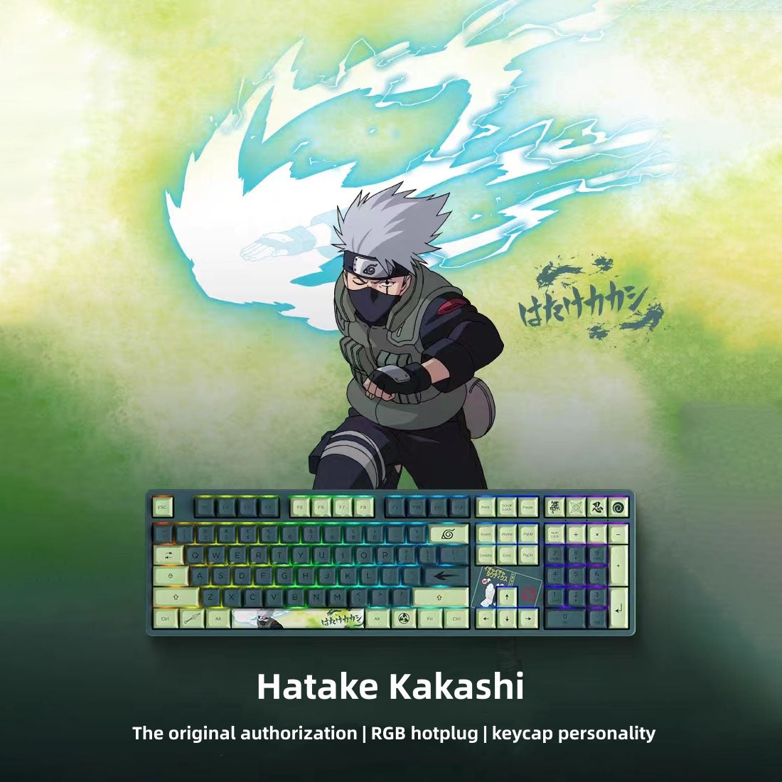 Hatake Kakashi Mechanical Keyboard Three-mode wireless RGB backlit gaming esports Keyboard