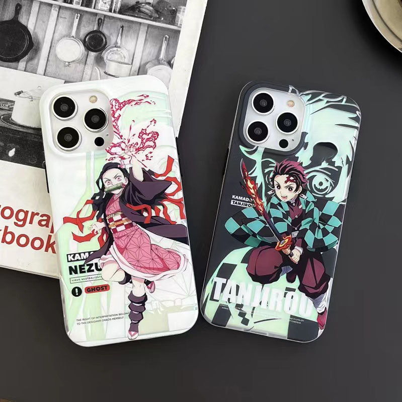 Tanjirou/Nezuko Apple exquisite Trend Silicone Anti-collision phone case